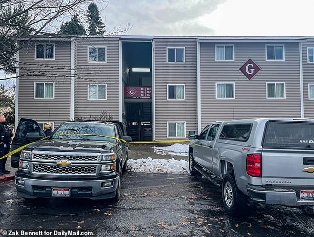 Pictured: Police combed Kohberger's Pullman, Washington, apartment for evidence about the ongoing investigation into the murders of the four Idaho students.