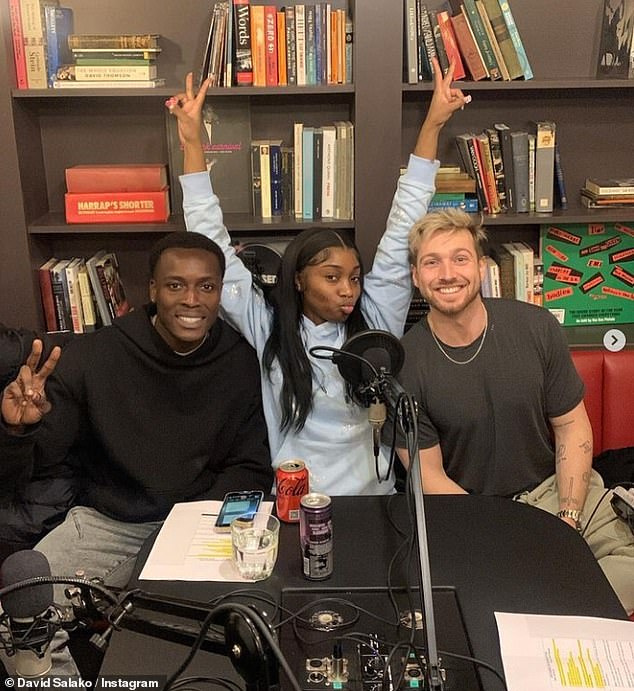 First meeting: Early Tuesday, David appeared on the Love Island Morning After podcast with Dami's lover Indiyah and co-host Sam Thompson.