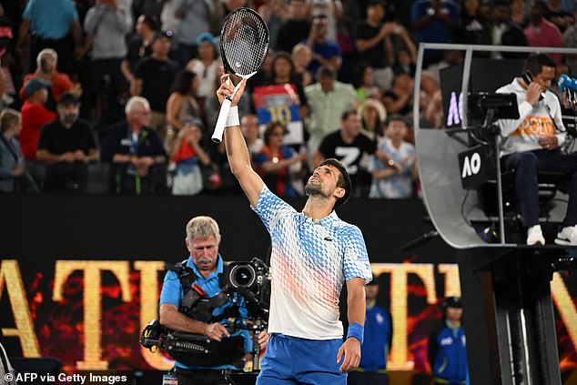The spectator attended Novak Djokovic's victory over Russian star Andrey Rublev in Melbourne