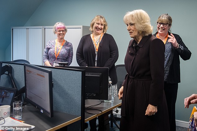 The Queen Consort visited the newly opened offices to speak to the helpline staff, volunteers and team, as she is a long-time supporter of the charity.