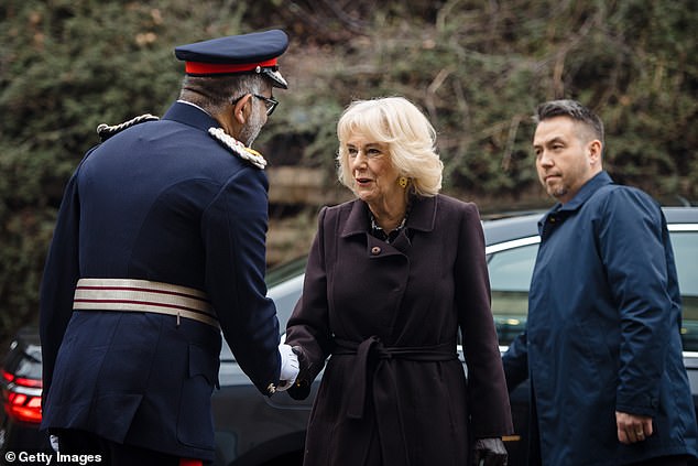 Camilla was received by the Lord Lieutenant of Somerset, Mohammed Saddiq, during her visit.