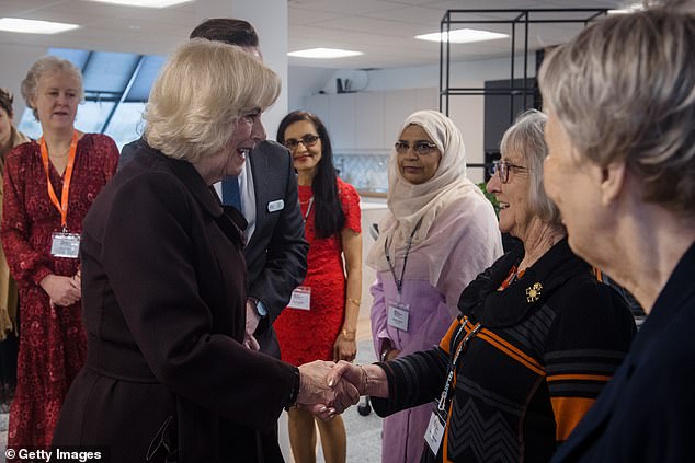 The Queen Consort met volunteers who have experienced osteoporosis during her visit