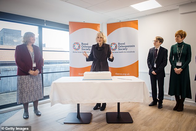 The Queen Consort delivered a short address to staff members in the new offices during the visit.
