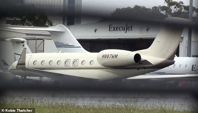 Gates' $70 million Gulfstream was seen on the runway at Sydney's Kingsford Smith Airport, on January 24, 2023.
