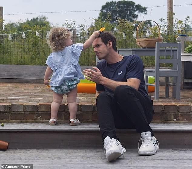 Funny: The three-time Grand Slam winner, 35, revealed on Twitter that his six-year-old son told him to stay 