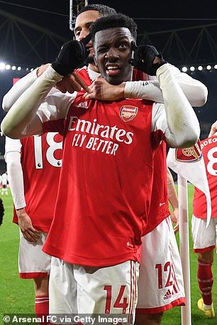 Nketiah's late goal against United kept Arsenal five points clear at the top