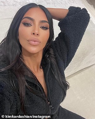 Nereida posted a series of images of reality star Kim (pictured) with Ronaldo's girlfriend of six years.