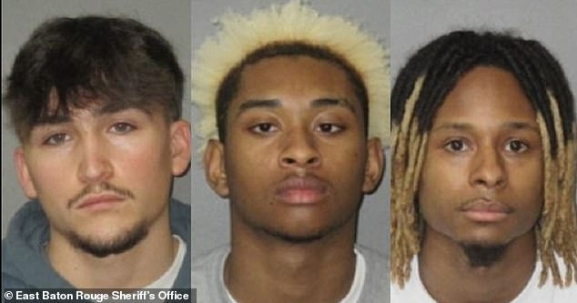 Casen Carver, 18, (left) Kaivon Washington, 18, (center) and Everett Lee, 28, (right) were arrested on rape-related charges along with an unnamed 17-year-old boy.  Carver and Lee have now been released.