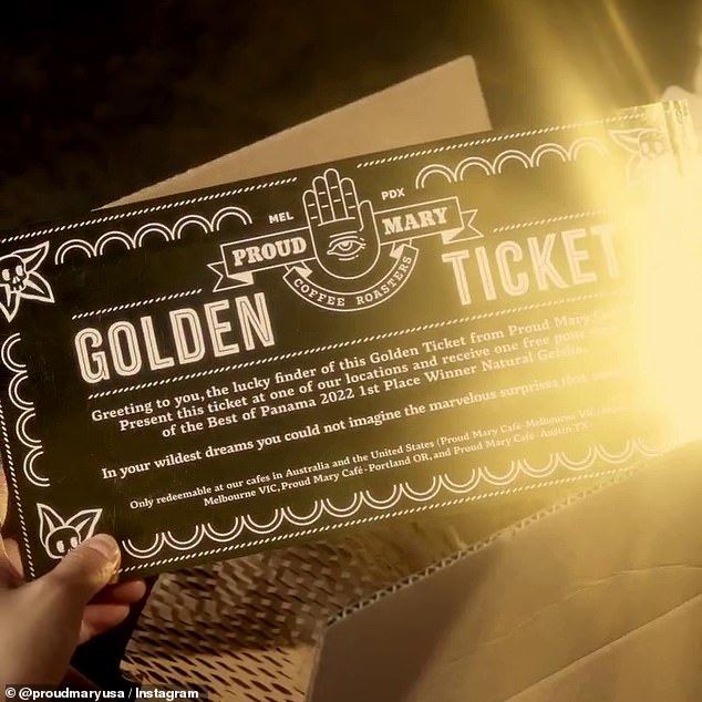 To promote the event, the company is selling two chances to win Golden Tickets, one in the US and one in Australia, for $48 USD, which comes with 100 grams, or 3.5 ounces, of the coffee blend. .  Ticket pre-sale ends on January 26.