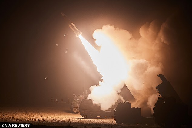 An ATACMS, a surface-to-surface missile, is fired during a joint US-South Korean military training at an unidentified location in South Korea on June 6, 2022.