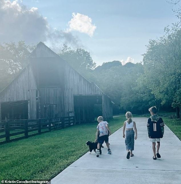 Co-parents: The Cribs guest star and 39-year-old retired NFL quarterback continue to co-parent their three children: son Jaxon Wyatt, 8;  daughter Saylor James, 7;  and son Camden Jack, 10 (pictured Sept. 11)