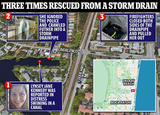 1674693460 240 Florida woman rescued from storm drain for THIRD time in