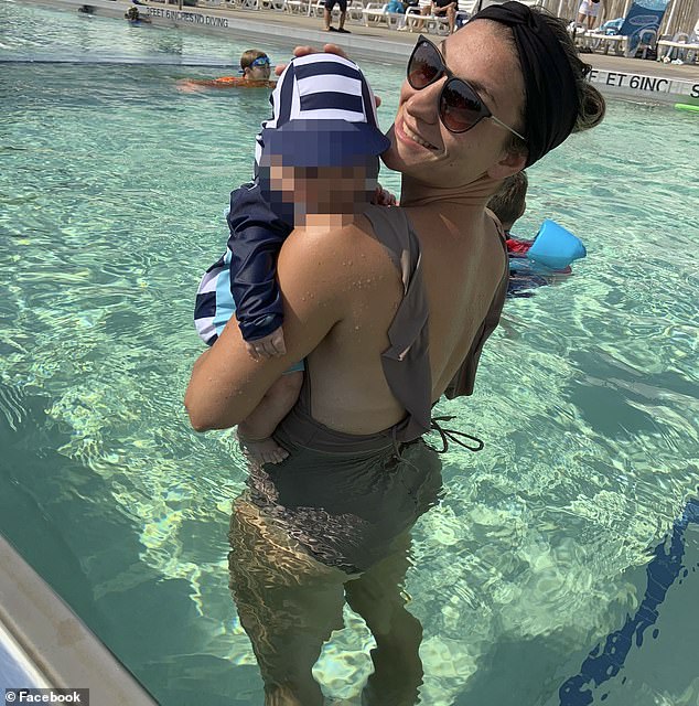 Clancy and her seven-month-old son survived the apparent murder-suicide attempt and are both being treated at Boston hospitals.  Pictured: Clancy pictured with her surviving son in a Facebook post from September 2022