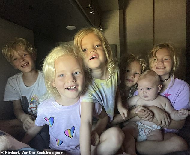 Family matters: Along with the birthday girl, the couple are also the proud parents of daughters Gwendolyn, four, Emilia, six, and Olivia, 12, and sons Jeremiah, one, and Joshua, 10.