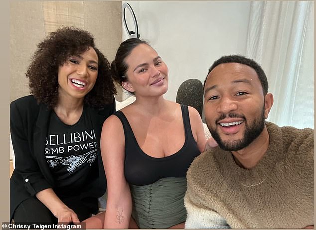 Healing: Chrissy touted the benefits of a postpartum tummy wrap on Instagram on Friday, exactly one week after giving birth to her baby boy and John's baby girl