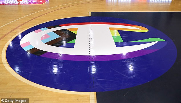 The champion's pride logo is seen on the court in Phoenix's loss to the Taipans on Wednesday.