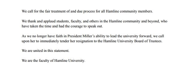 1674711417 725 Distressed Hamline University faculty ask school principal to RESIGN after