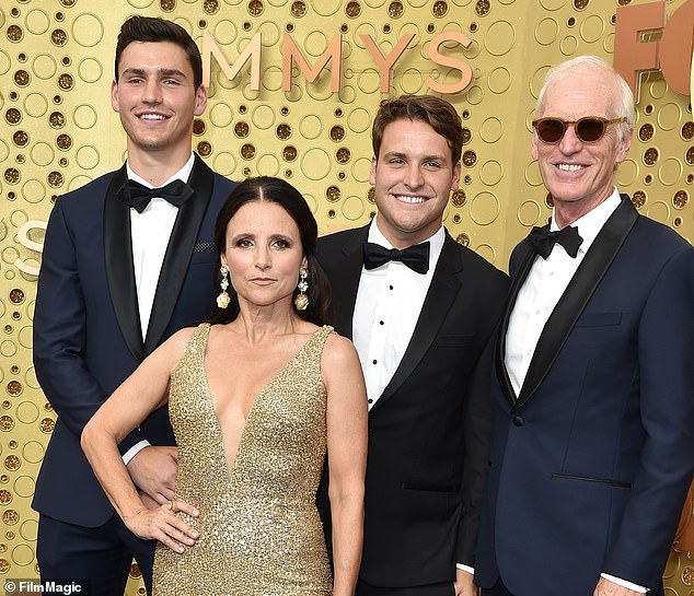 From left to right: Charlie Hall, Julia Louis-Dreyfus, Henry Hall and Brad Hall