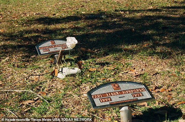 Simple markers note the graves of Paul Murdaugh and his mother, Margaret, at Hampton Cemetery in a file photo.