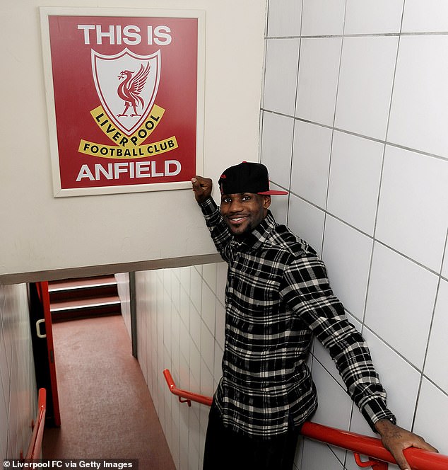 James, pictured at Anfield in 2011, when he first bought a stake in the Premier League side.