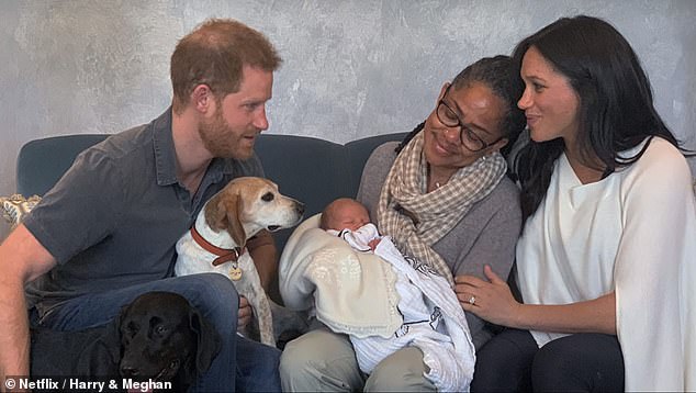 Lorren previously described Prince Harry and Meghan Markle as 'very hands-on parents' to their son Archie (pictured as a newborn)