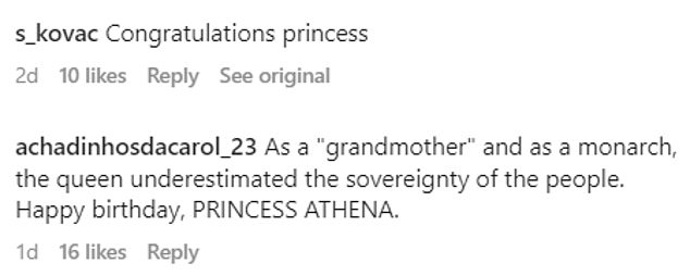 Reaction: However, many royal fans rushed to the comment section of the post to insist that she is still a princess in their eyes