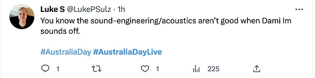 'Maybe reduce all the talking in between entertainment so we can enjoy the actual entertainment?  #AustraliaDayLive', one person tweeted.