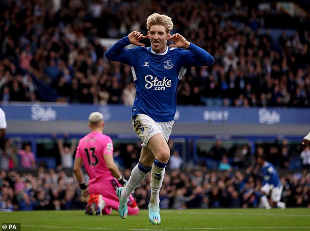 Gordon has not started a game for the Toffees since the World Cup mid-season break.