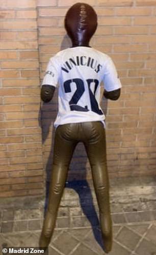 A close-up of Vinicius Jr's effigy was posted on the Zona Madrid Twitter account