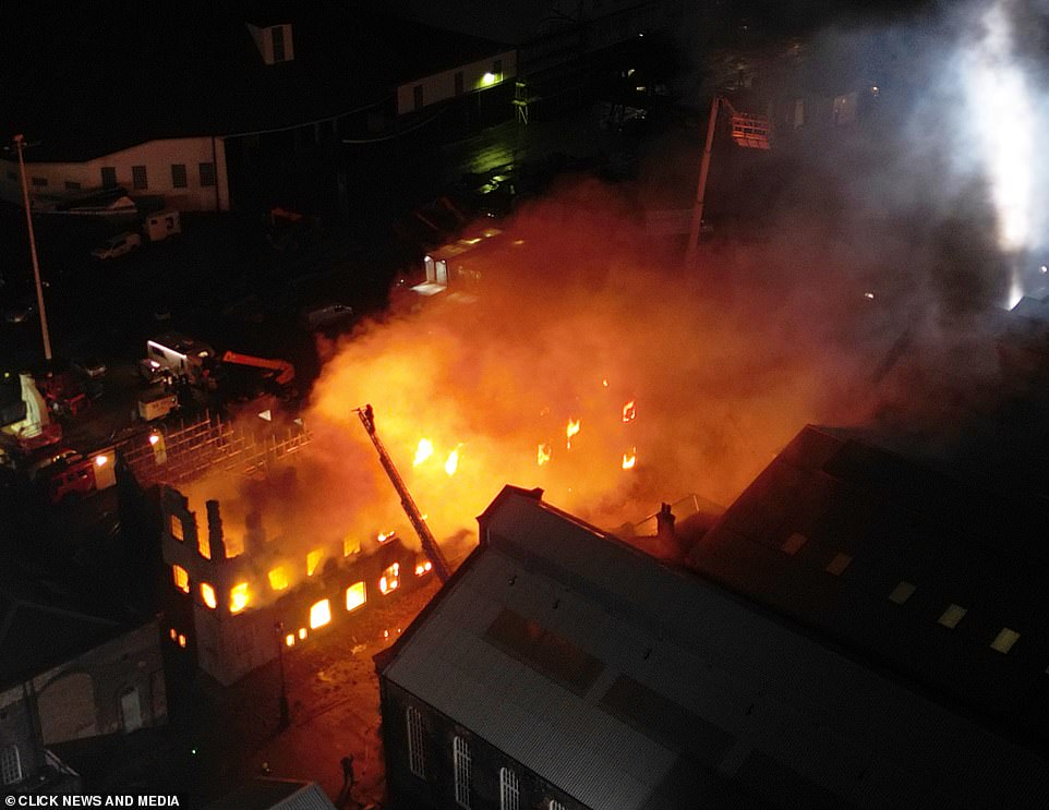 The bright yellow and orange burst lit up the night sky, drawing the attention of people living nearby to the footage.