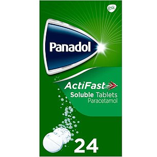 Panadol Paracetamol Pain Relief Tablets 500mg ActiFast Soluble 24s reports a total sodium content per tablet of 427mg