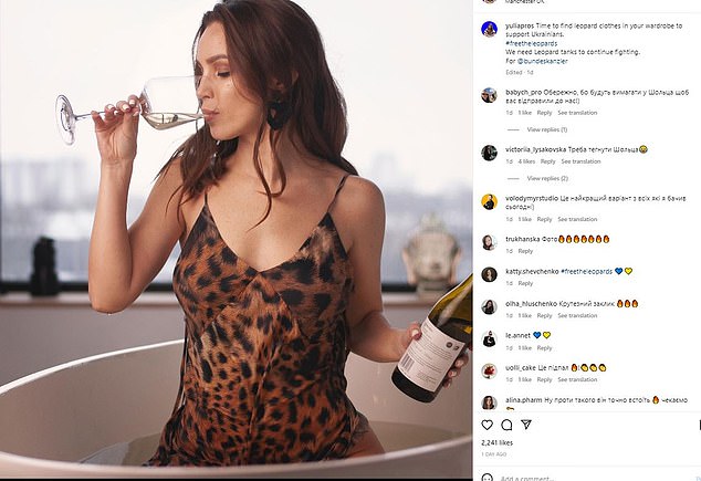 Ukraine's official Instagram account wrote: 'Put on your favourite leopard clothes and post a selfie with #FreeTheLeopards'