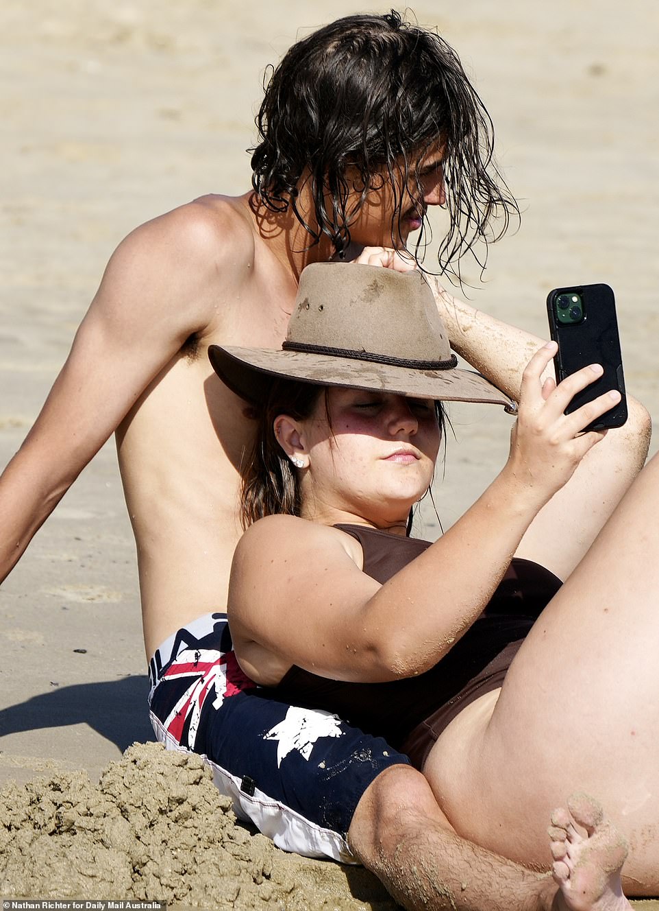 Some were really getting into the spirit, wearing swimsuits with the Australian flag and Akubras on them.