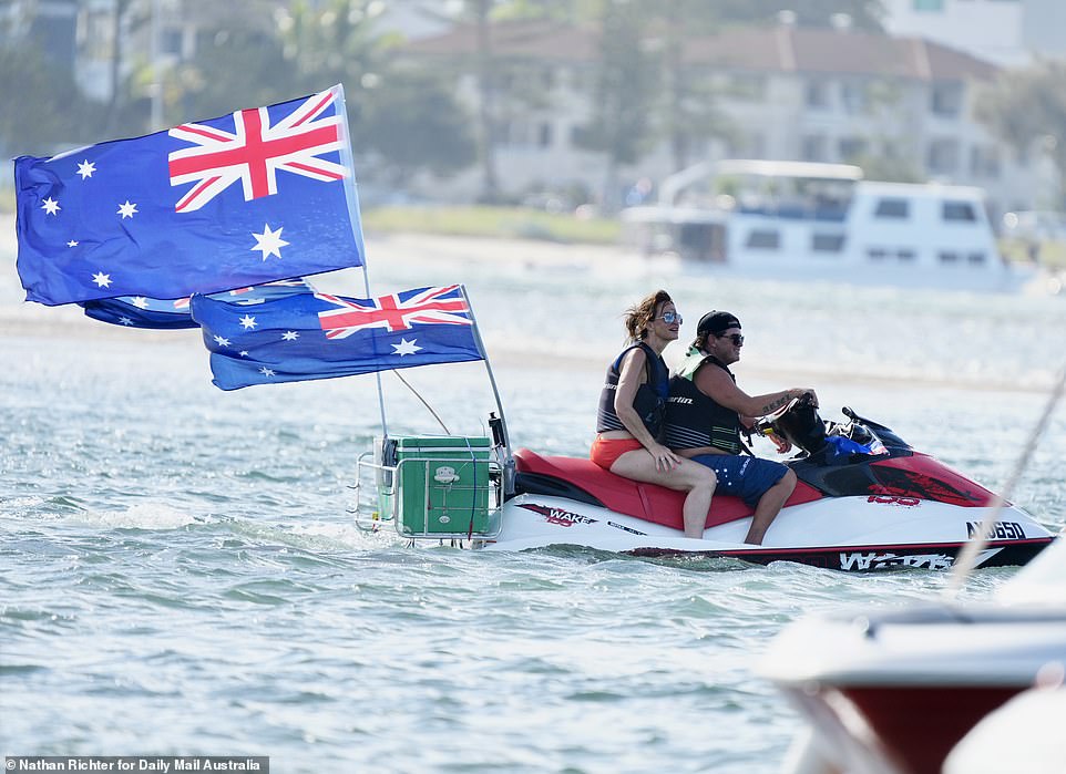 Triple surprise: Australian flag, jetski and an Esky: a late contender for Australian of the Year?