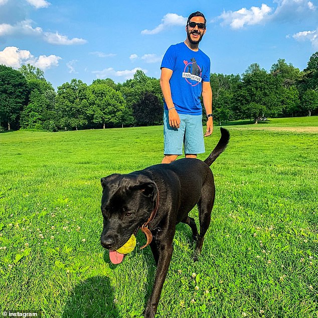 Josephs with his Labrador Willy mix.  While living in Brooklyn, he regularly trained the dog in Prospect Park.