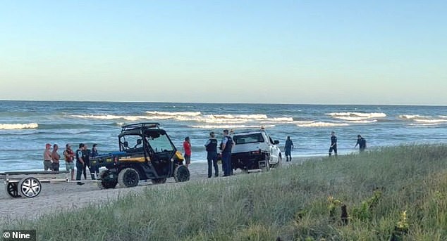 Irishman Paul Doran was with his wife and three children on Seven Mile Beach (pictured) in Lennox Head when their daughter was washed into the sea