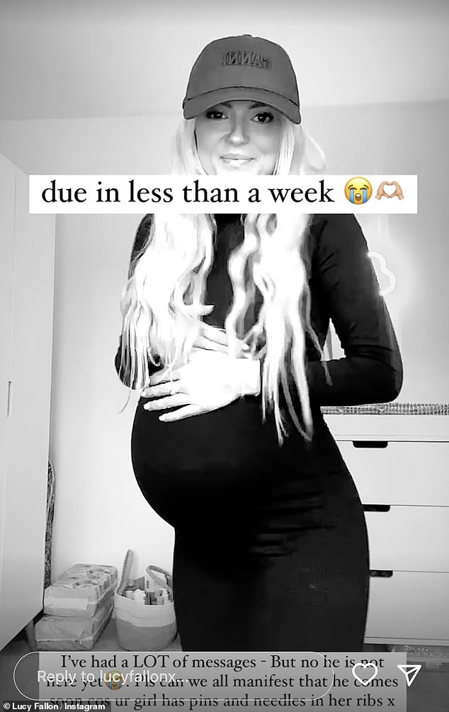 Exciting: The 27-year-old Coronation Street actress took to her Instagram Stories to share a stunning black and white video as she counts down the days until she gives birth