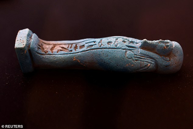 A stunning blue-colored artifact was found along with the vast burial