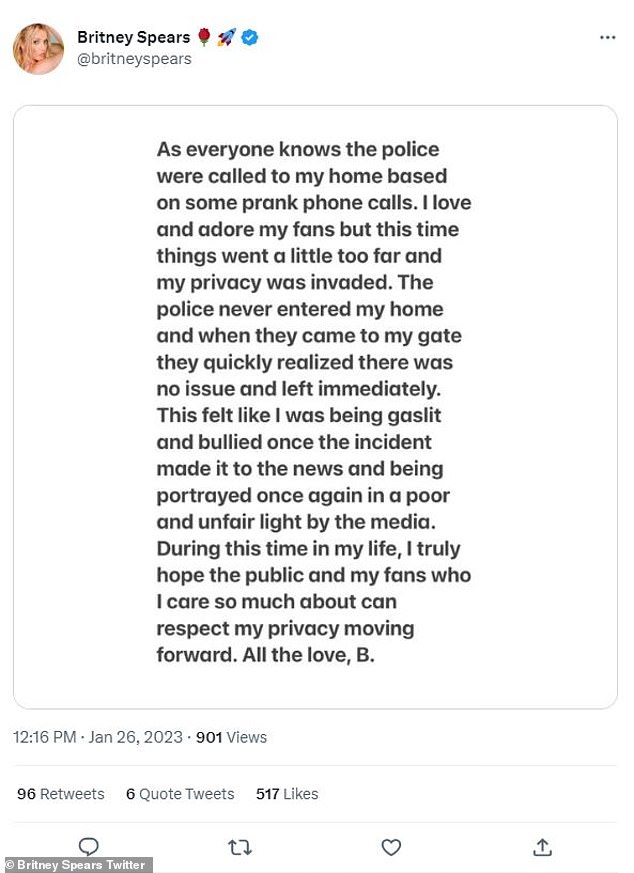 Scary overreaction: Although he stressed that the police never 'went' into his house and stayed at his door, he said the situation went 'a bit too far'