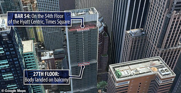 Elizabeth landed on a 27th floor balcony but did not survive her injuries.