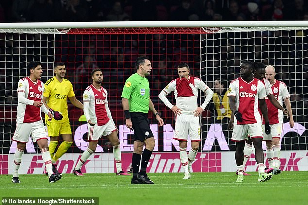 The Ajax players looked frustrated after the final whistle as their poor form continued.