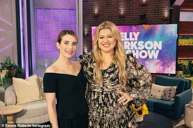 Having fun: Appearing on The Kelly Clarkson Show early Tuesday, Emma opened up about working alongside Luke, who she previously collaborated with on the 2020 film, Holiday