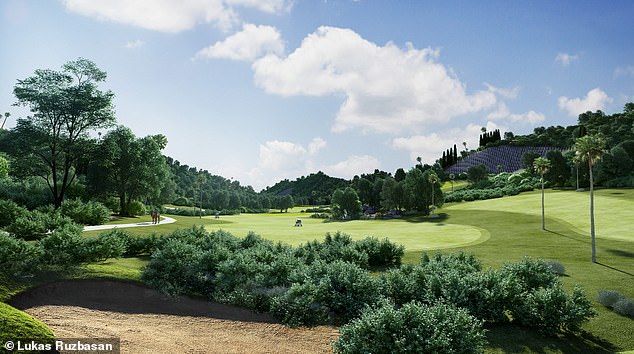 Representation of a golf course in Senderos Canyon