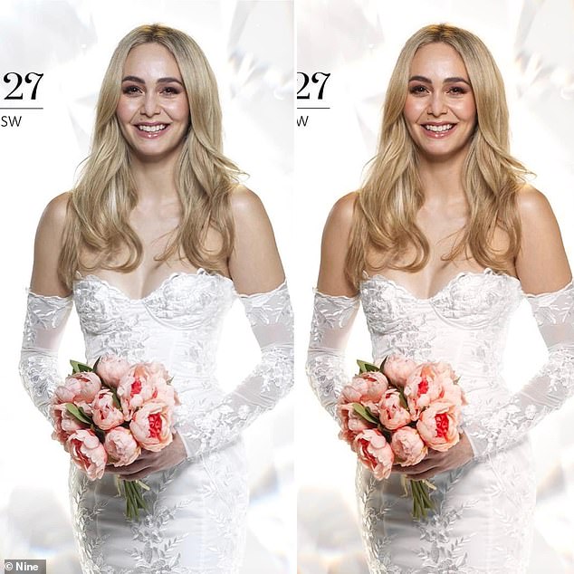 MAFS viewers are convinced this season was filmed on a shoestring budget after noticing a small detail in the publicity photos of the cast.  Eagle-eyed fans pointed out last month that images of the brides and grooms looked 'washed out' and had not been color corrected.  (Pictured: Tahnee Cook)