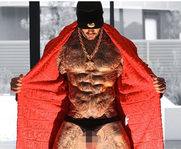 The six-foot-five, 107kg hulking muscleman who makes a living off his 'ripped' body on Instagram and Only Fans has had little access to the gym or his preferred high-protein, no-carb diet.