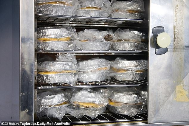 Under the strike lockdown, jailhouse meals are likely to be further restricted to offerings like these prison cakes (above) displayed at Silverwater's sprawling remand facility.