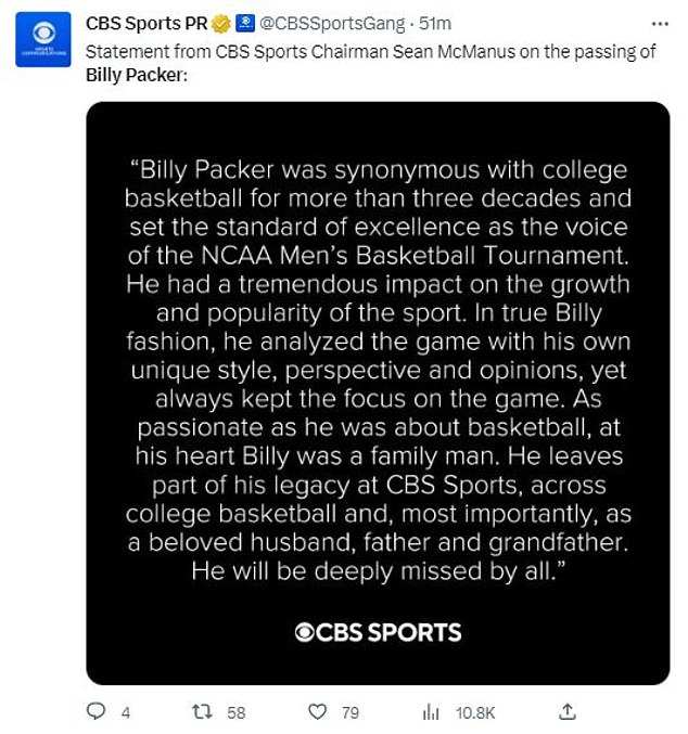 1674799664 11 Billy Packer Emmy award winning college basketball broadcaster dies aged 82