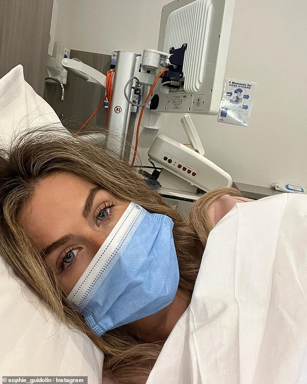 On January 8, Ms. Guidolin shared a photo of herself in the hospital with a drip after suffering severe nausea and vomiting.