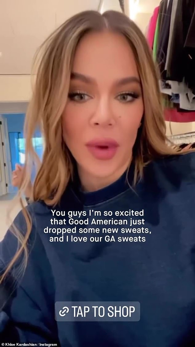 New content: After her workout, Khloe resurfaced online with a full face of makeup while filming from a massive closet in her mansion.