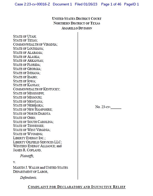 The plaintiffs in the lawsuit are 25 Republican state attorneys general, as well as several private employers with benefit plans and one person enrolled in an ERISA plan.